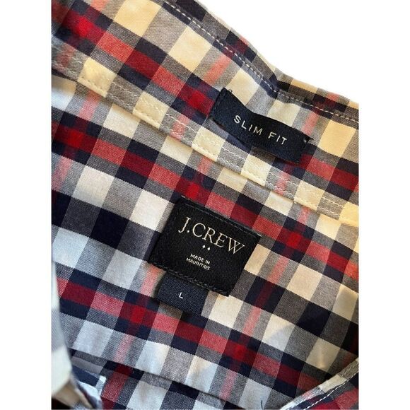 J. Crew red/white/blue checked button down shirt - L - Picture 4 of 8